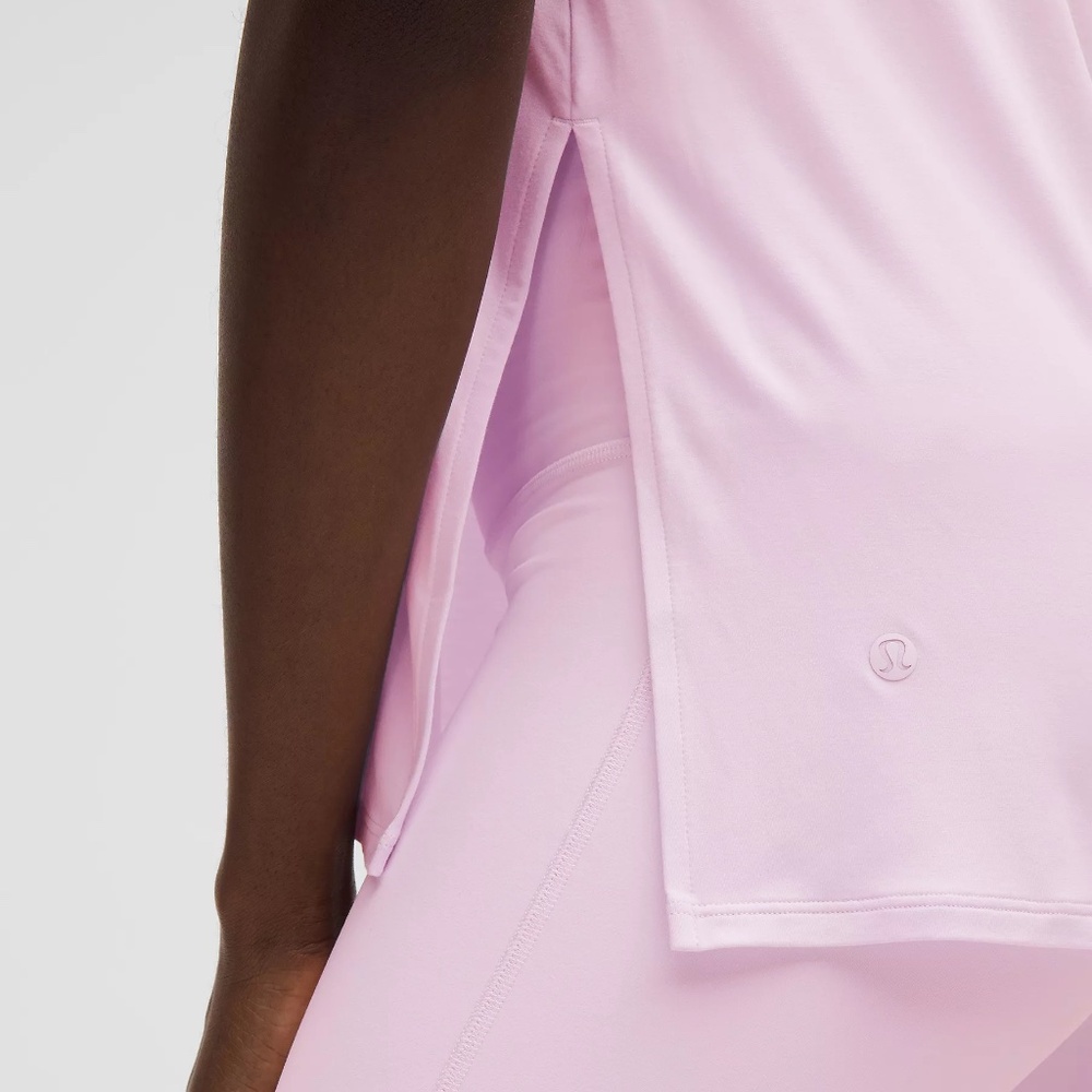 Lululemon | SilkAppeal Side-Slit Tank Top | Pink Organza | M - Picture 5 of 8